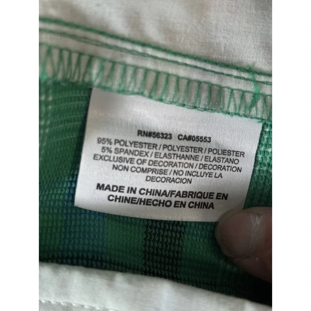 Nike Dri-Fit Standard‎ Fit Lightweight Golf Shorts Mens Size 38 Green Blue Plaid